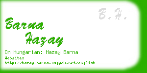 barna hazay business card